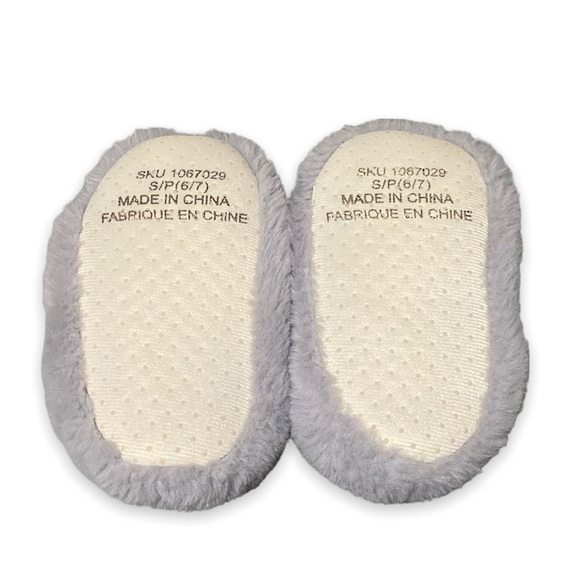 TODDLER Girls Plush Kitty Cat Slippers Sherpa Lined Size 6/7 Small - Picture 3 of 3